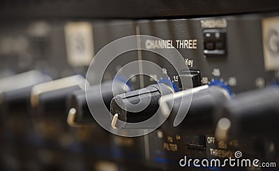Studio sound processor with with compressors, preamplifiers and audio interfaces Stock Photo