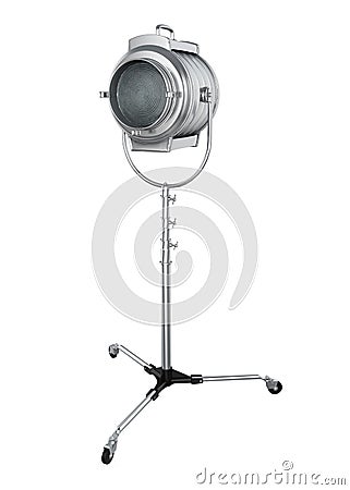 Studio Spotlight Floor Lamp Isolated Stock Photo