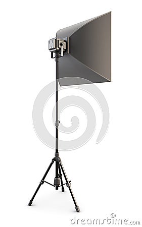 Studio strobe on white background. Studio softbox isolated. 3d. Stock Photo