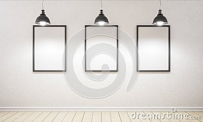 Studio and three picture. 3d rendering. Stock Photo