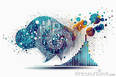 Study and analysis of large volumes of data. Big data. Generative ai Stock Photo