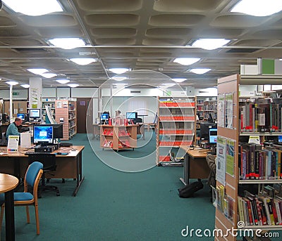 Study area in a public library. Editorial Stock Photo