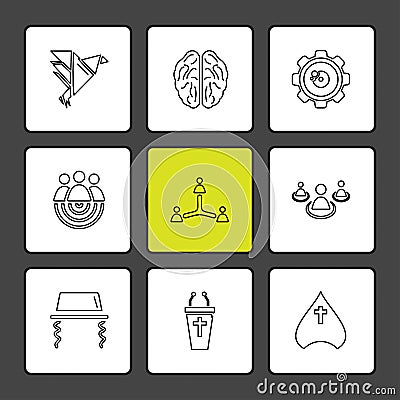 study , calculator, video , user , networking , religion , eps Vector Illustration