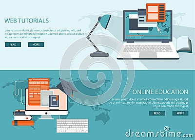 Study and education background banners Vector Illustration