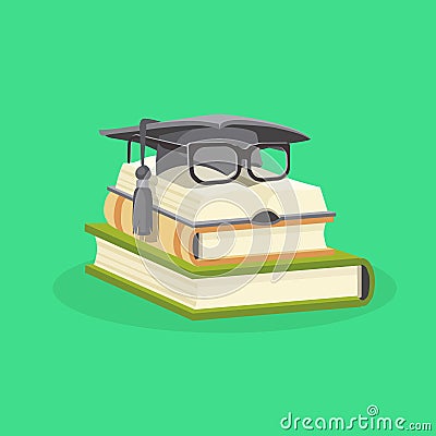 Study and education flat design concept. Vector illustration. Cartoon Illustration