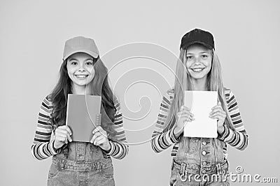 Study group can help solidify and clarify material. Kids girls with books study together. Back to school. Learning Stock Photo