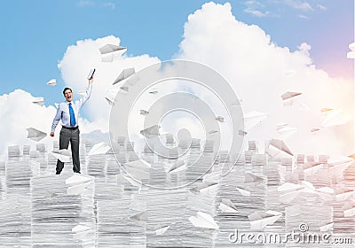 Study hard to become successful businessman. Stock Photo