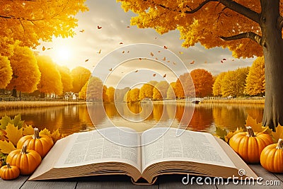 Study in Style, Autumn Reading Stock Photos Wanted, AI Generated Stock Photo