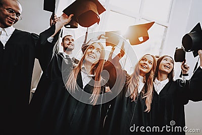 Study Together. Graduate. Best Friends. Happiness. Stock Photo