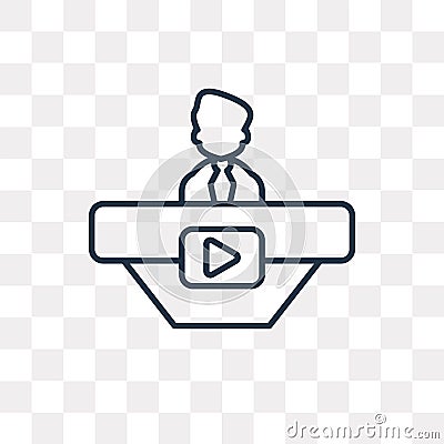 Study vector icon isolated on transparent background, linear Stu Vector Illustration