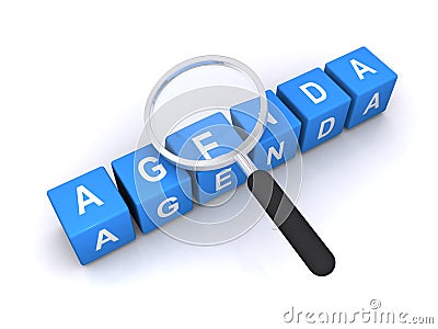 Studying the agenda Stock Photo