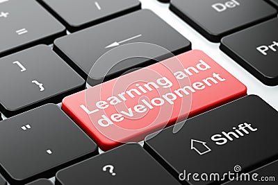 Studying concept: Learning And Development on computer keyboard background Stock Photo