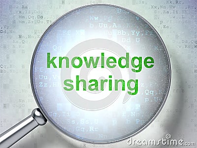 Studying concept: Knowledge Sharing with optical glass Stock Photo