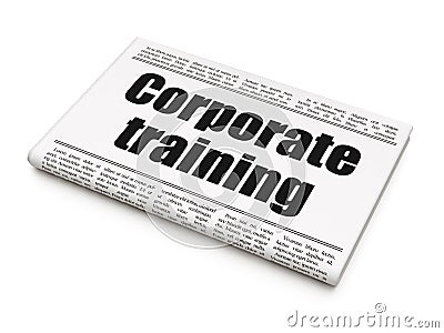 Studying concept: newspaper headline Corporate Training Stock Photo