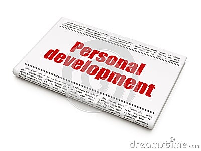 Studying concept: newspaper headline Personal Development Stock Photo