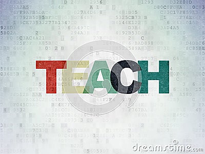 Studying concept: Teach on Digital Data Paper background Stock Photo