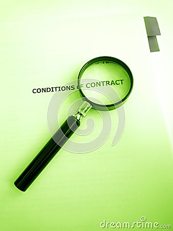 Studying conditions of a contract Stock Photo