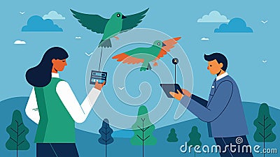 By studying the data from implanted telemetry devices on a group of birds scientists are able to better understand their Vector Illustration