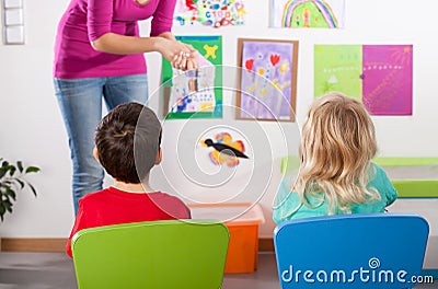 Studying in kindergarden Stock Photo