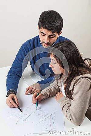 Studying with Tutor Stock Photo