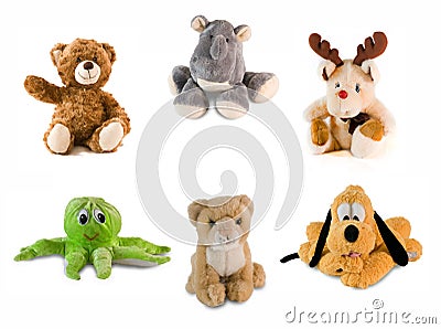 Stuff toy collage Stock Photo