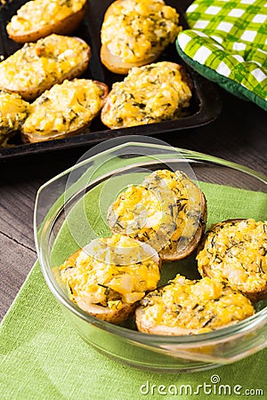 Stuffed baked potato Stock Photo