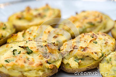 Stuffed baked potatoes Stock Photo