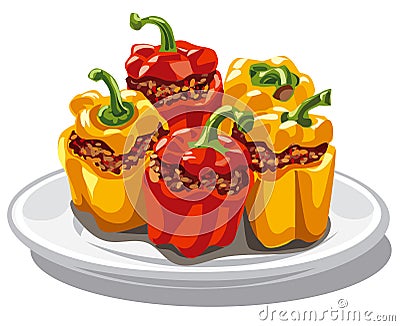 Stuffed bell peppers Stock Photo