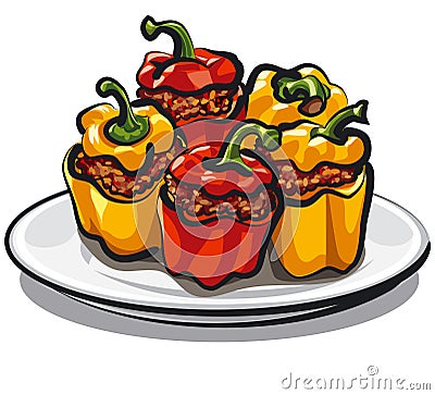 Stuffed bell peppers Stock Photo