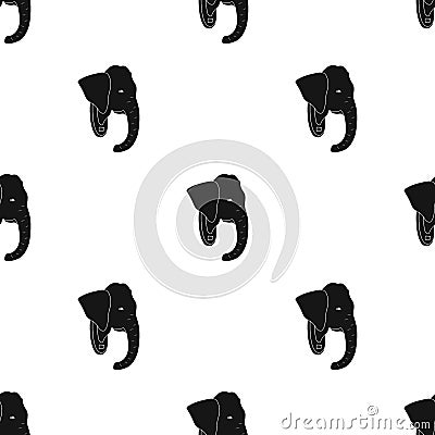 Stuffed elephant head.African safari single icon in black style vector symbol stock illustration web. Vector Illustration