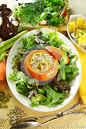 Stuffed Golden Nugget Pumpkin Stock Photo