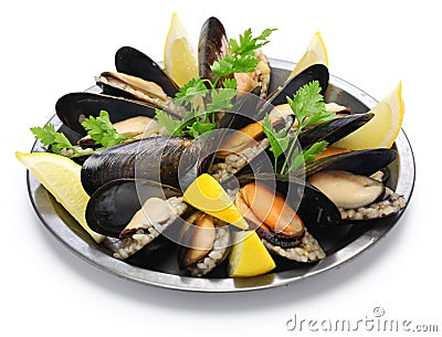 Stuffed mussels, turkish food Stock Photo