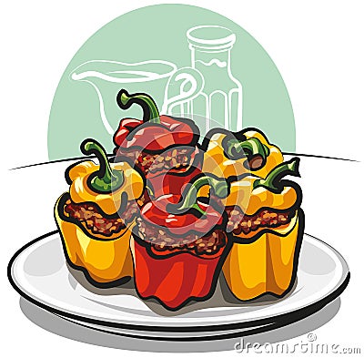 Stuffed peppers Stock Photo