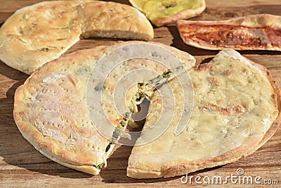 Stuffed pizza Stock Photo