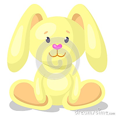 Stuffed rabbit toy vector design element Vector Illustration