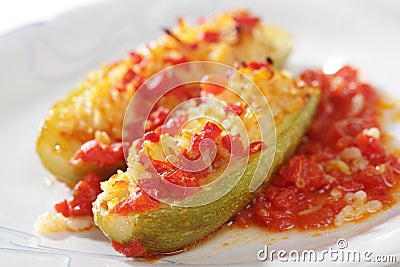 Stuffed summer squash Stock Photo