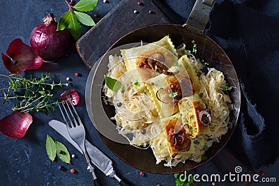 Stuffed Swabian ravioli Stock Photo