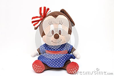 A stuffed toy of the Walt Disney cartoon animation character Minnie Mouse Editorial Stock Photo