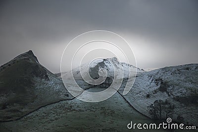 Stuning Winter landscape image of Chrome Hill and Parkhouse Hill Stock Photo