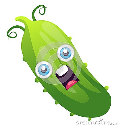 Stunned cartoon cucumber illustration vector Vector Illustration