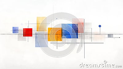 Digital Intersections: An Abstract Design of Advanced Technology with Dynamic Lines, Geometric Shapes, and Vibrant Color Stock Photo