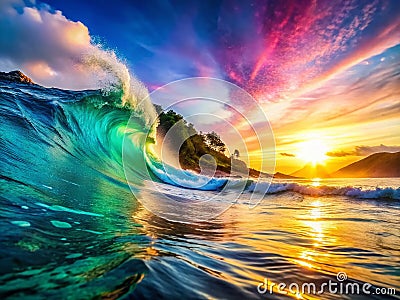 Stunning Abstract Ocean Wave Gradient Background A Versatile Design Element for Branding Presentations and Websites Stock Photo