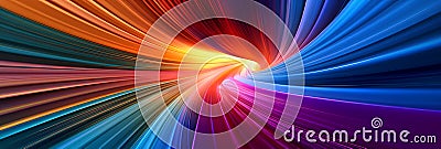 Stunning abstract spectral image. Mesmerizing 3D colorful abstract visualizations gives a feeling of heading towards the future or Stock Photo