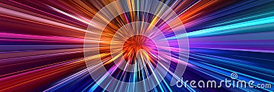 Stunning abstract spectral image. Mesmerizing 3D colorful abstract visualizations gives a feeling of heading towards the future or Stock Photo