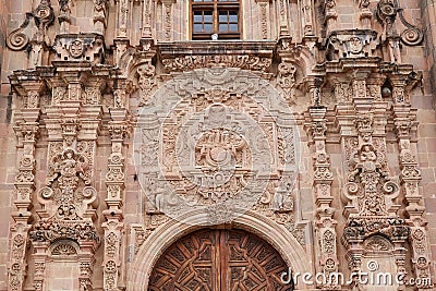 The stunning baroque Church of San Cayetano in Guanajuato's Valenciana district Stock Photo