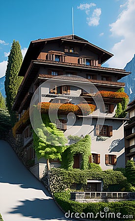 Stunning beautiful big house in europe Stock Photo