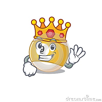 A stunning of billiard ball stylized of King on cartoon mascot style Vector Illustration