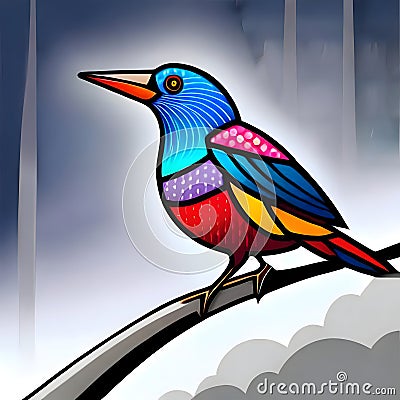 Stunning bird graphic vector style - ai generated image Stock Photo
