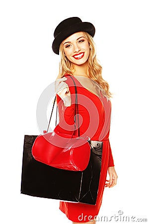 Stunning Blonde Dressed In High Fashion Stock Photo