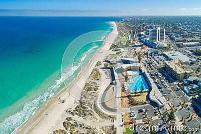 Aerial views over Scarborough beach in Perth Western Australia Editorial Stock Photo